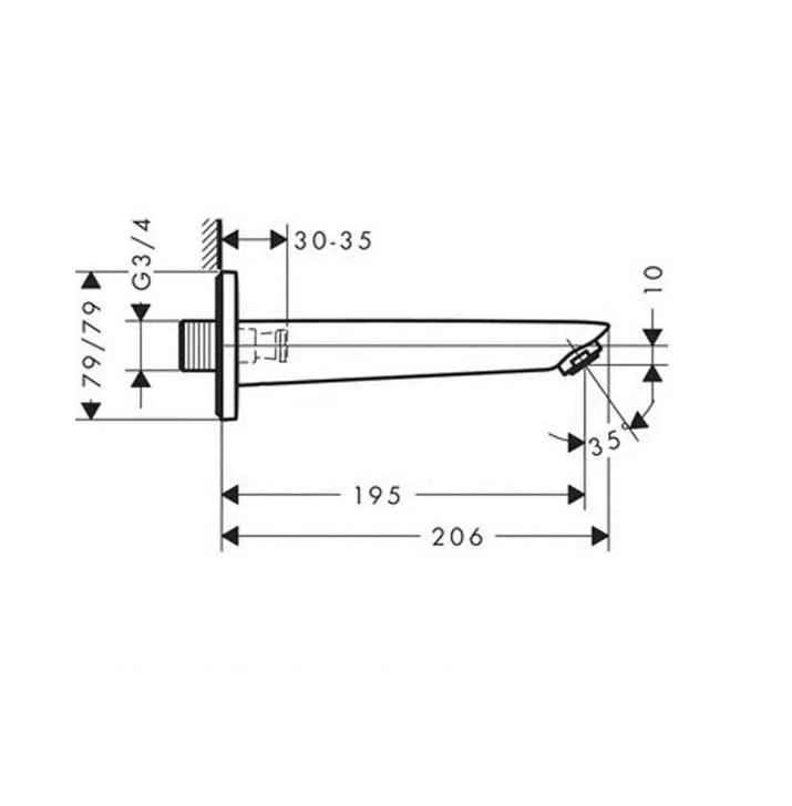 Излив на ванну Hansgrohe Logis/Talis E 71410000