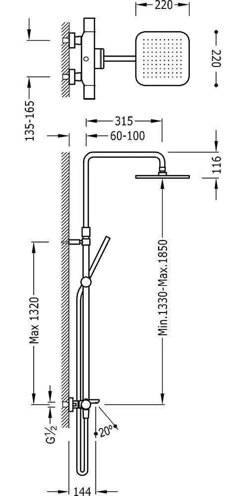 Душевая система Tres 20031201