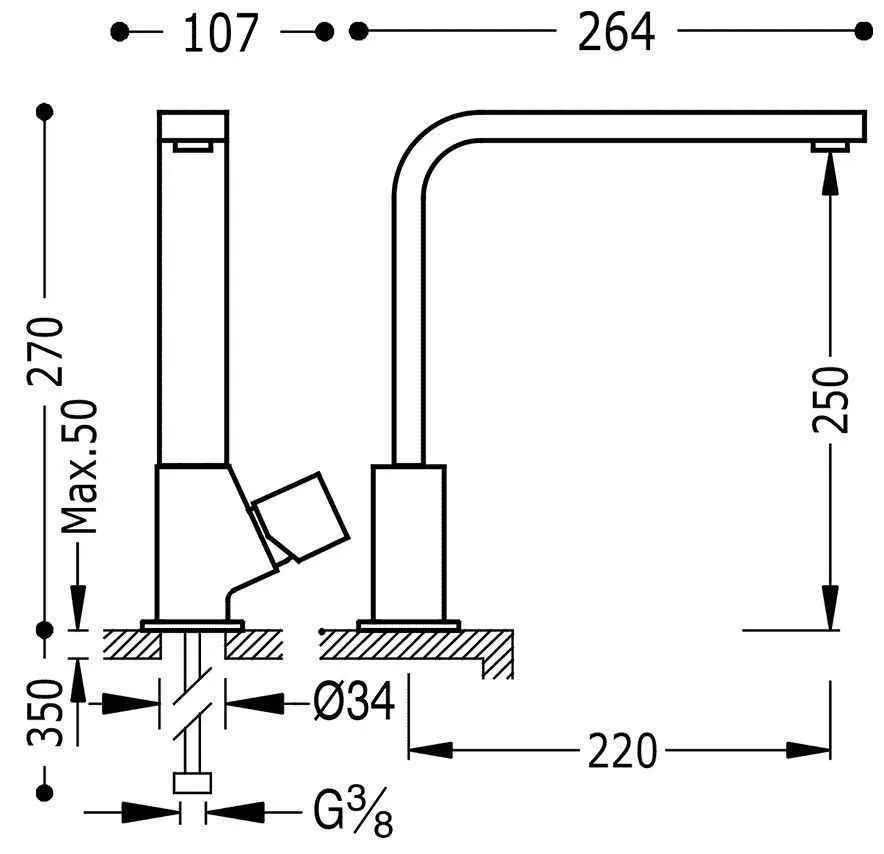 Змішувач на кухню Tres 50744003