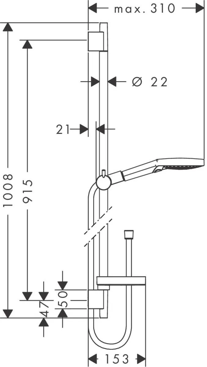 Душевой набор Hansgrohe Raindance Select S (120/900-650) 3jet 26633000