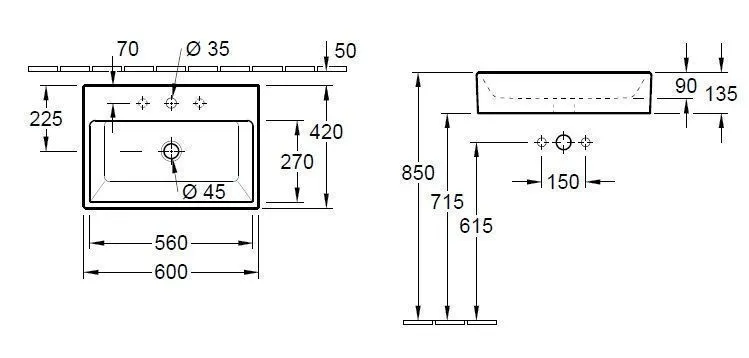 Раковина на столешницу Villeroy and Boch Memento 513550R1