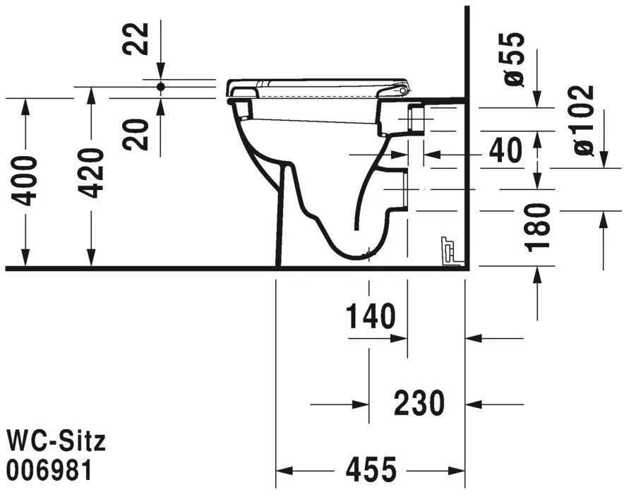 Унітаз підлоговий Duravit Darling New (пристінний) 2139090000