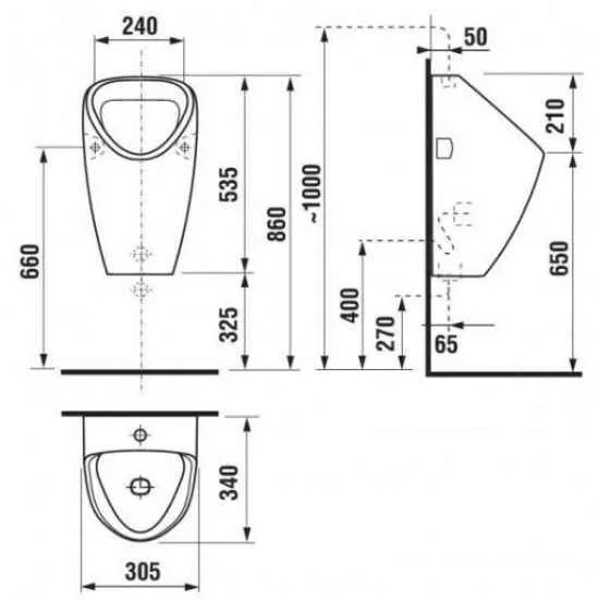 Jika Golem Уринал, верхнє підведення води