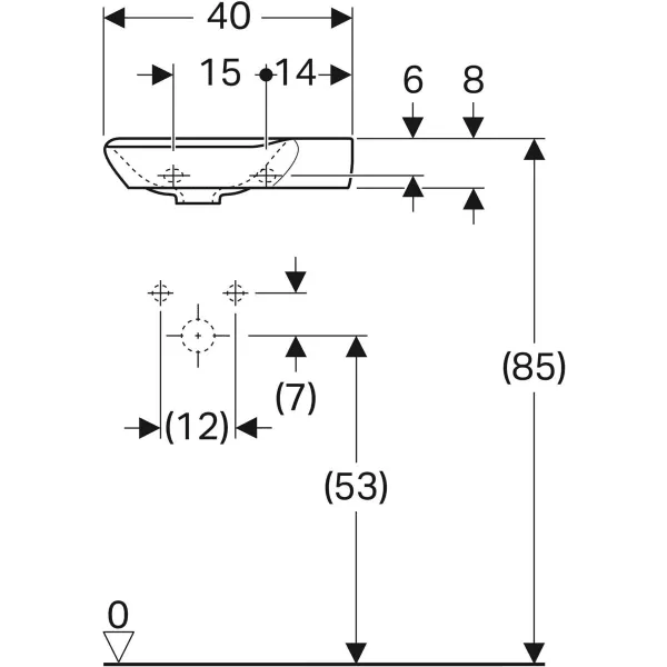 Умывальник подвесной Geberit myDay 125540600