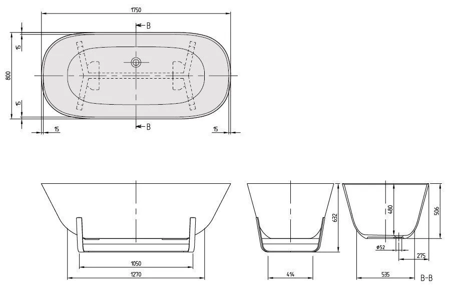 Ванна Villeroy and Boch Antheus duo UBQ175ANH7F4BCV-RW