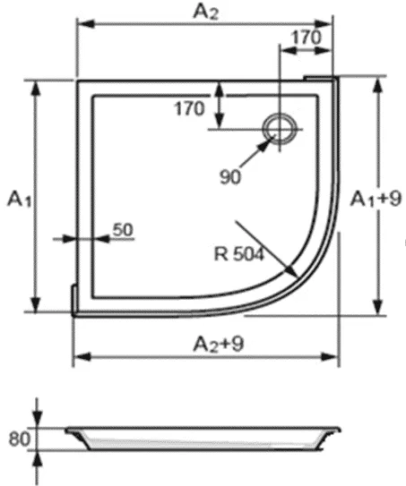 Піддон напівкруглий з формованой панеллю  Huppe Verano