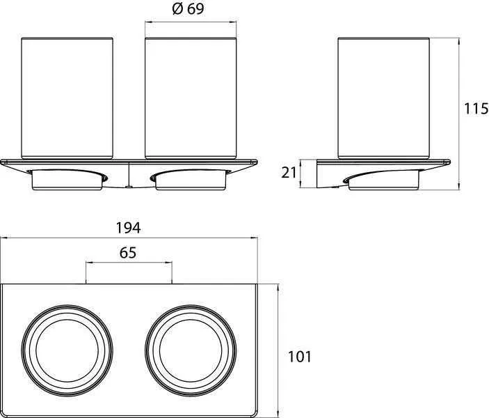 Подвійний стакан для зубних щіток Emco Art