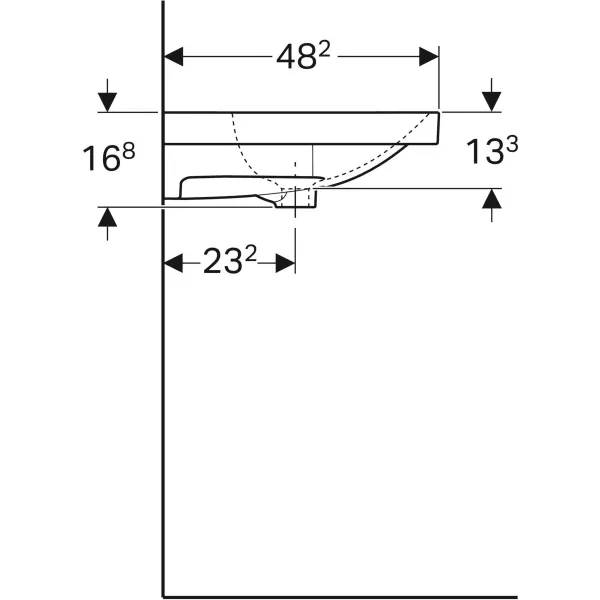 Умывальник подвесной Geberit Acanto 500.624.01.2