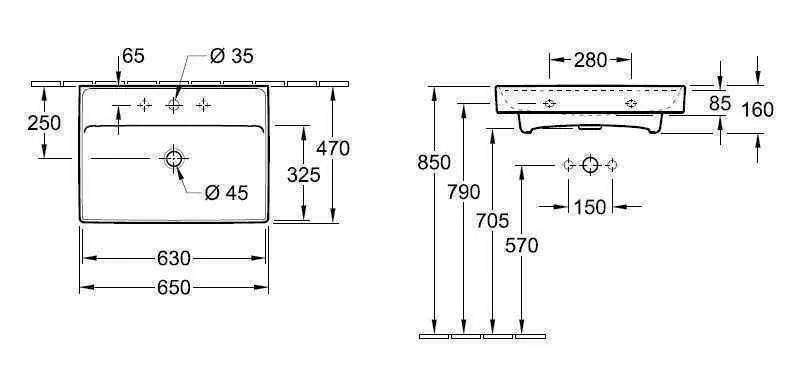 Підвісний умивальник Villeroy and Boch Collaro 4A336601
