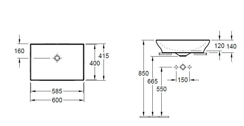 Раковина на столешницу Villeroy and Boch La Belle 4A0161R1