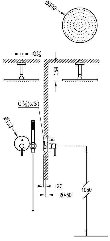 Душова система Tres Study 26218080