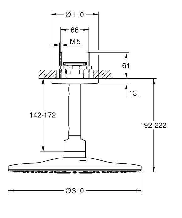 Верхній душ Grohe Rainshower SmartActive 310 26477AL0