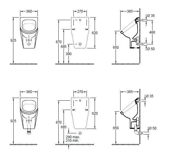 Писсуар Villeroy and Boch Architectura 557400T1