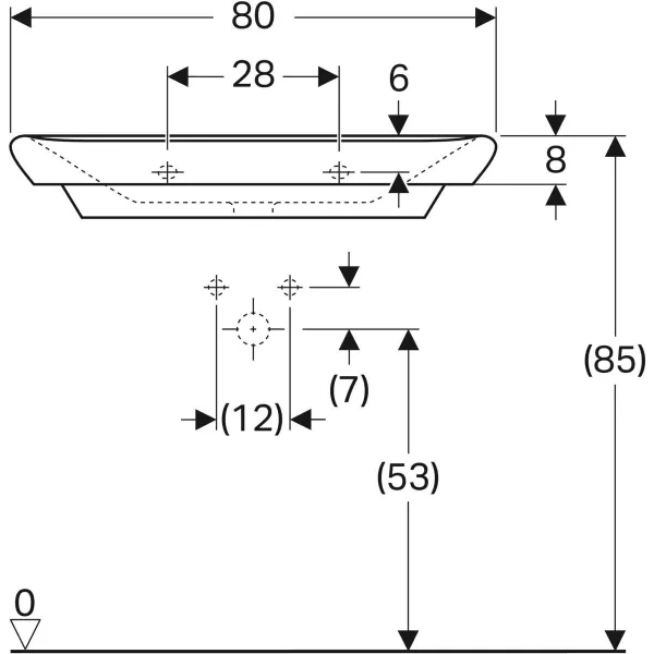 Умывальник подвесной Geberit myDay 125480600