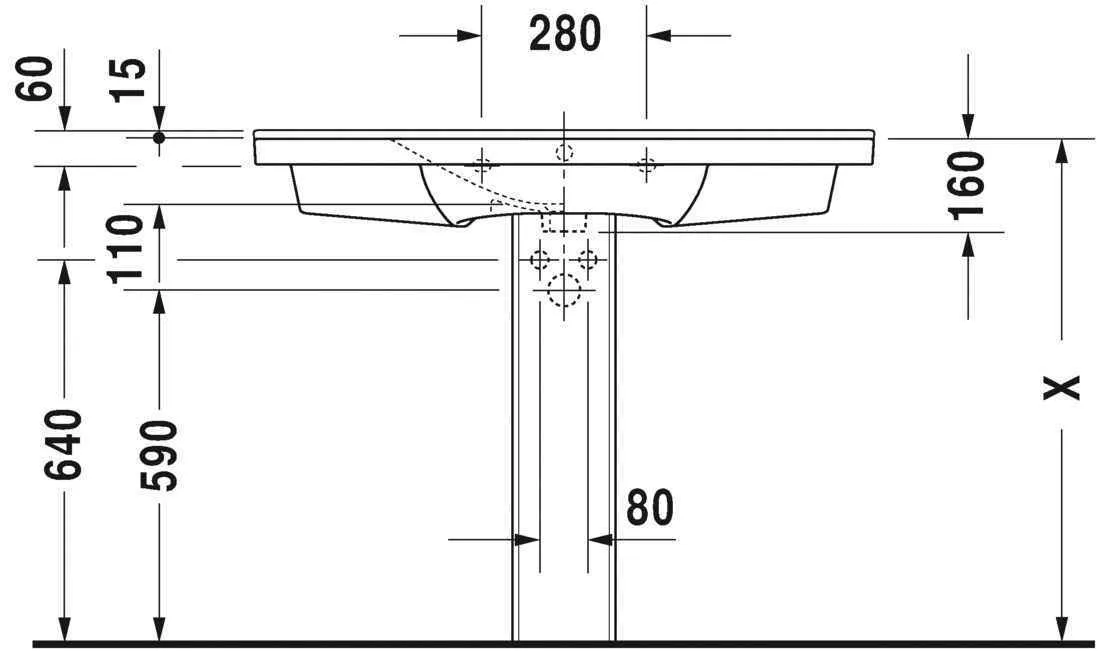 Умивальник Duravit P3 Comforts 2332100060