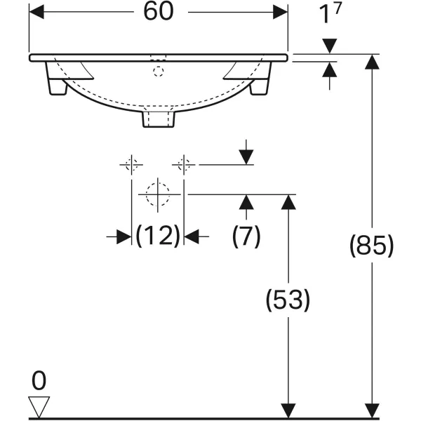 Раковина встраиваемая в столешницу Geberit Acanto 500.640.01.2