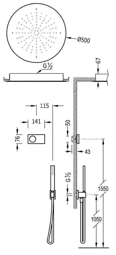 Душова система Tres Shower Technology 09288557AC