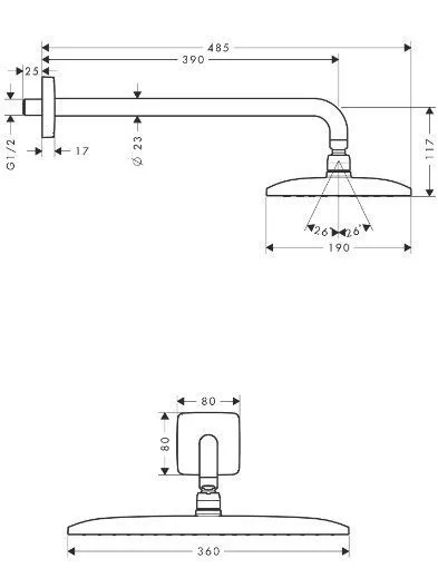 Верхний душ Hansgrohe Raindance E 360 Х 1901jet27376000 26605000