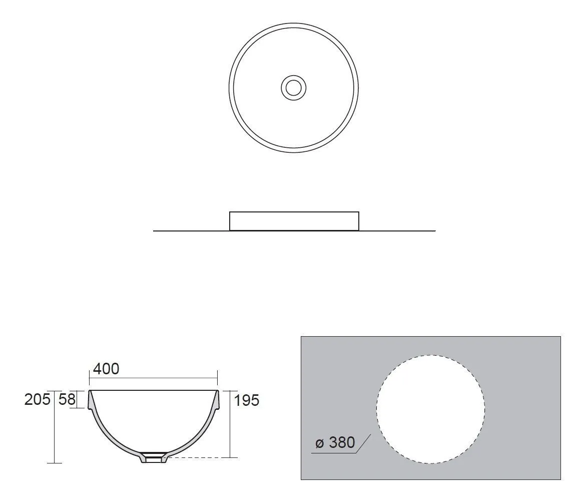 Раковина в столешницу DP AXA 8410009