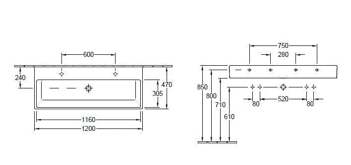 Раковина на столешницу Villeroy and Boch Memento (1200 Х 470 мм) 5133CK01