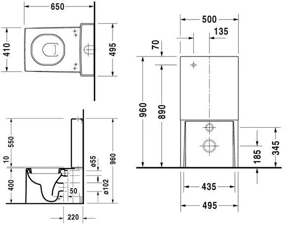 Унитаз напольный Duravit Starck X