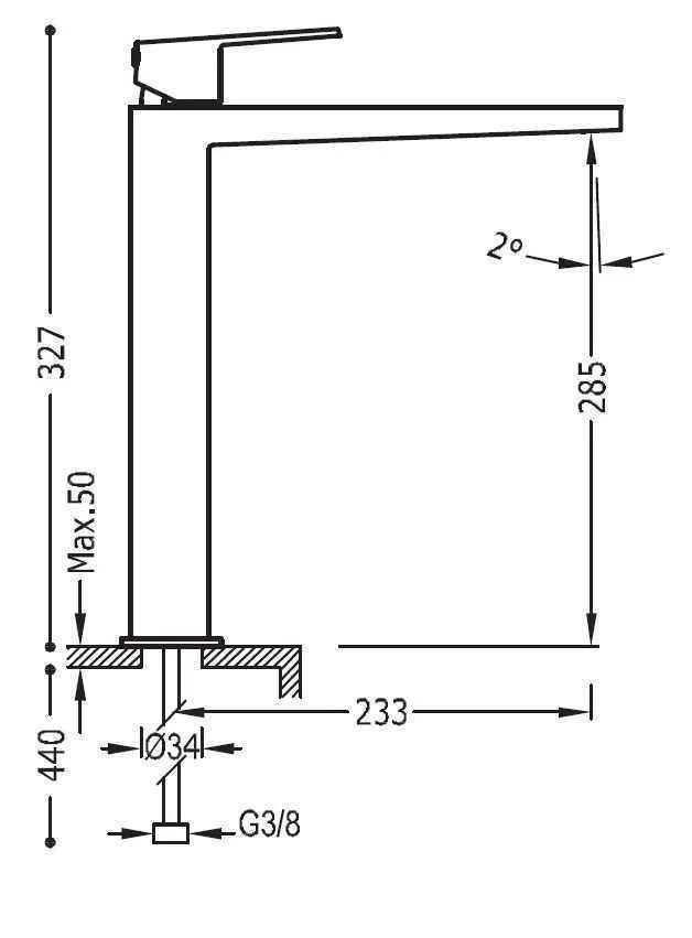 Змішувач на раковину Tres Project 21180301OR