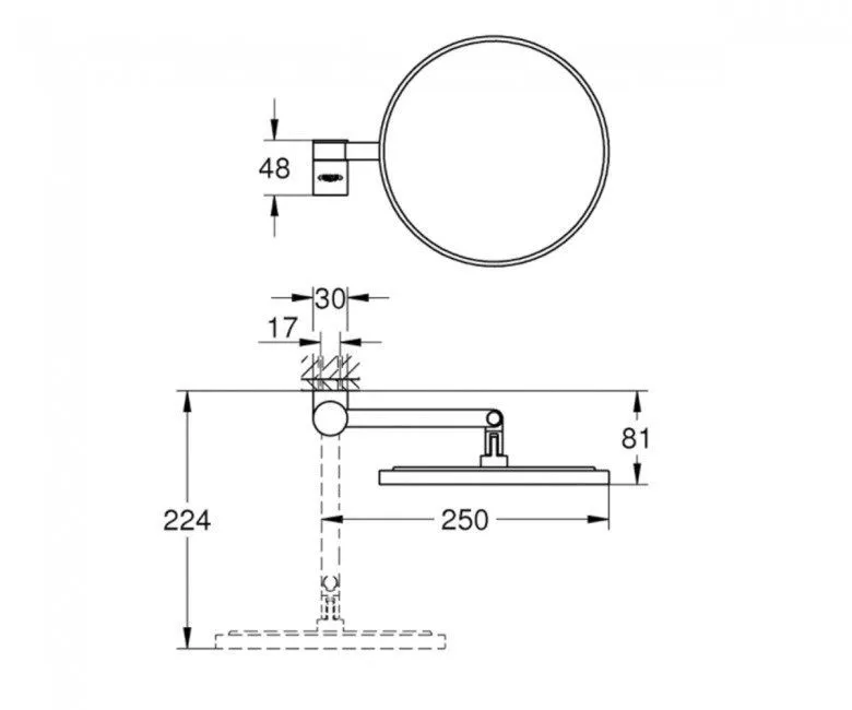 Косметическое зеркало Grohe Selection  41077AL0