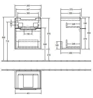 Тумба для умывальника Subway 2.0 Villeroy and Boch A90710FP