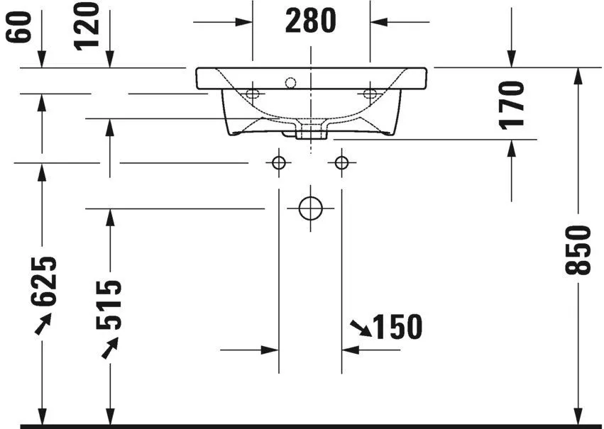 Умывальник Duravit DuraStyle 2337550030