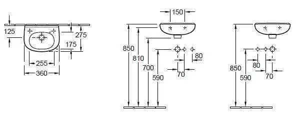 Підвісний умивальник лівосторонній Villeroy and Boch O. Novo 53603901