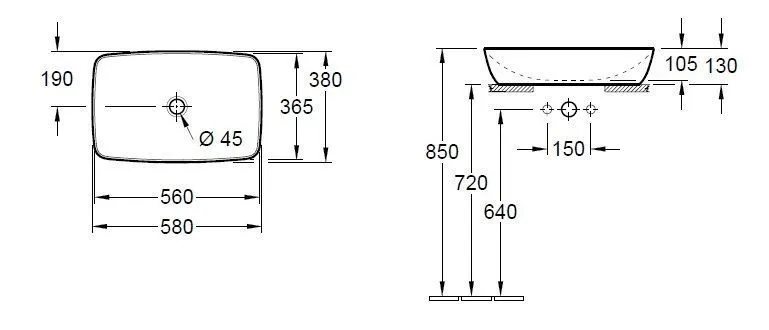 Раковина на столешницу Villeroy and Boch Artis 417258BCS8