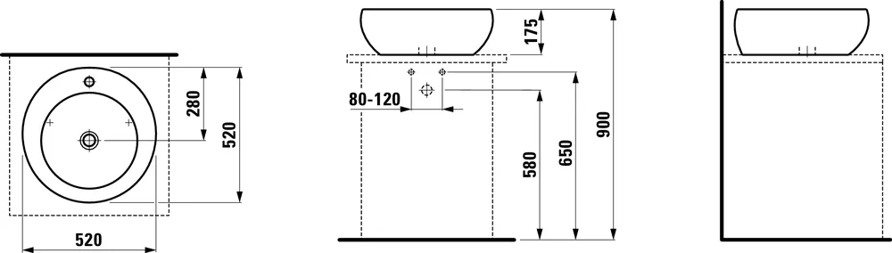 Умывальник-чаша Laufen ILBAGNOALESSI One H8189714001041