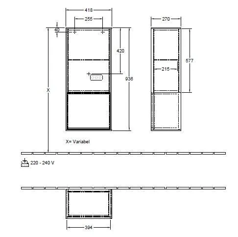 Шкаф боковой для ванной комнаты Finion Villeroy and Boch (левосторонний) F540GFGK