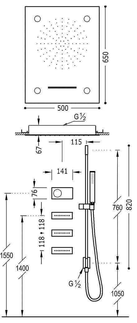 Душова система Tres Shower Technology 09288401