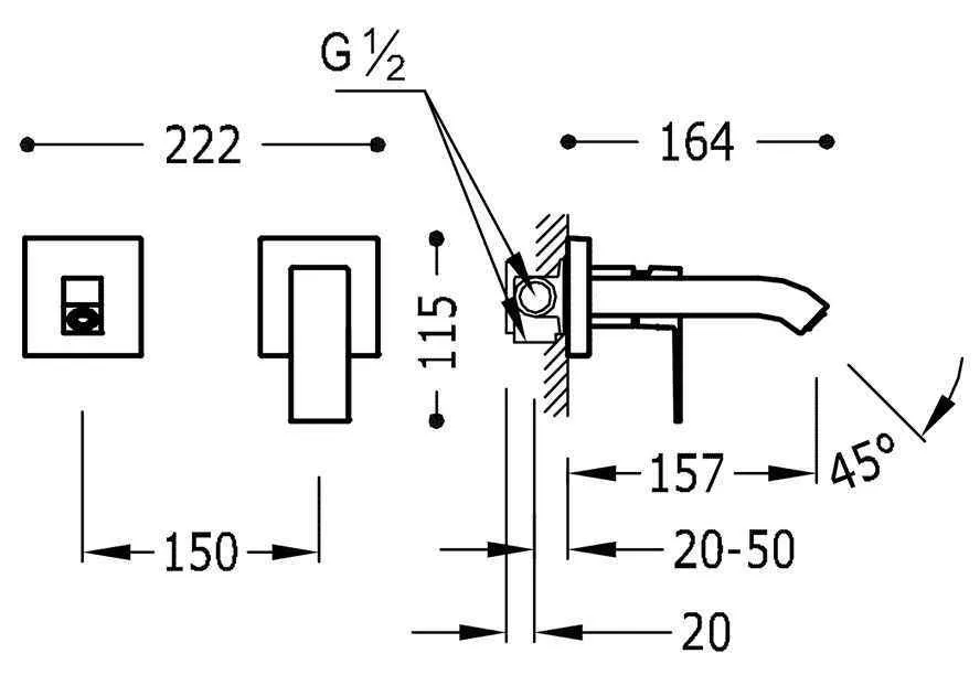 Змішувач для раковини Tres Cuadro 00620010