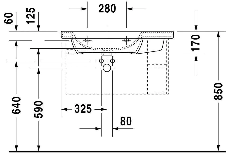 Умывальник Duravit DuraStyle (ассиметричный) 2325800000
