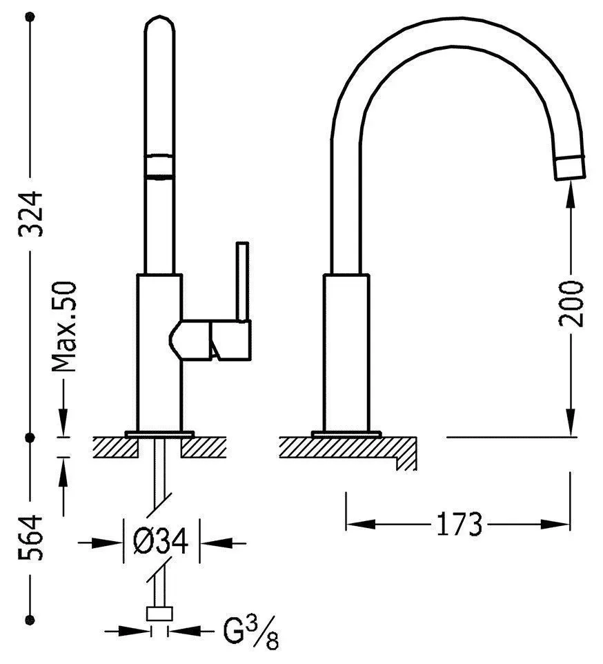 Смеситель на раковину Tres Study 26290402TVI