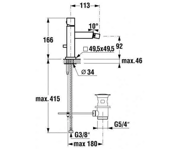 Змішувач для біде Jika Cubito H3414210040011