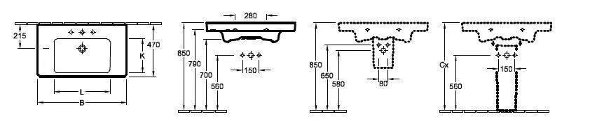 Подвесной умывальник Villeroy and Boch Subway 2.0 71758001