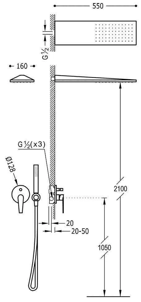 Душевая система Tres Class 20518003