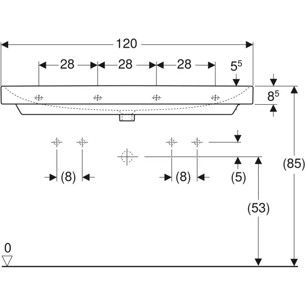 Умывальник подвесной Geberit Smyle Square 500.253.01.1