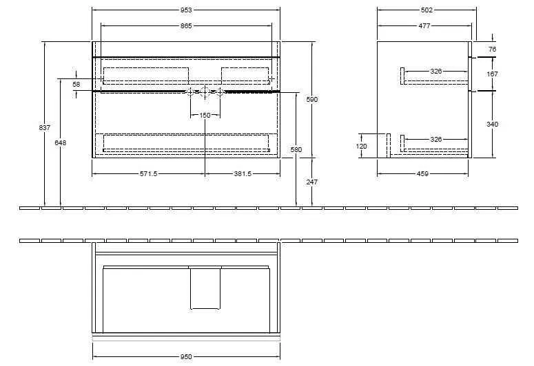 Тумба для умивальника Venticello Villeroy and Boch A92801VG