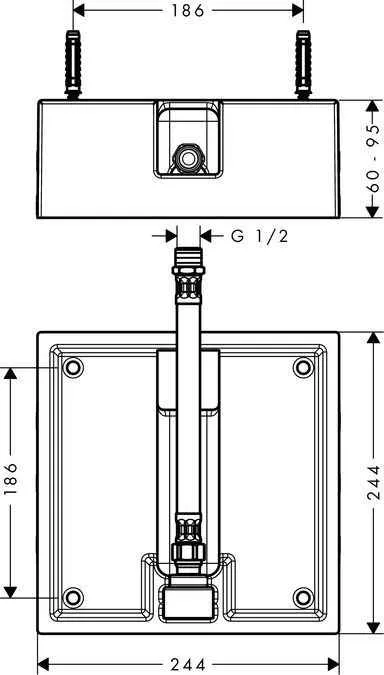 Прихована частина верхнього душа 260/260 1jet Hansgrohe Raindance 26471180