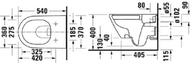 Підвісний унитаз Duravit D-Code + кришка soft close