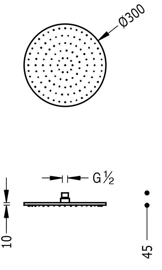 Верхний душ Tres 300 13413730OM