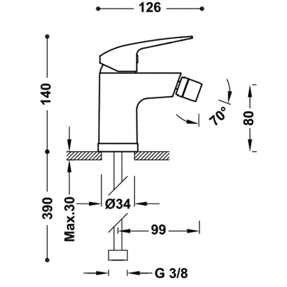 Смеситель на биде Tres Base Plus