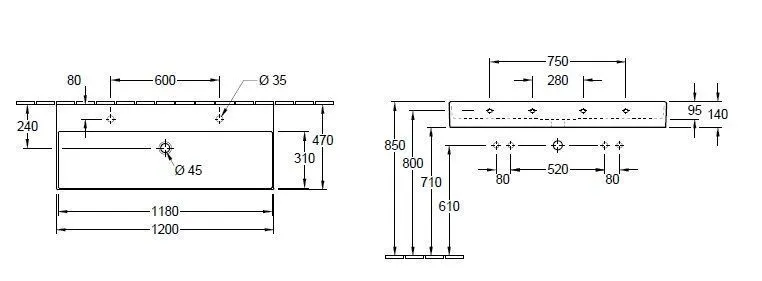 Подвесной умывальник Villeroy and Boch Memento 2.0 61812801