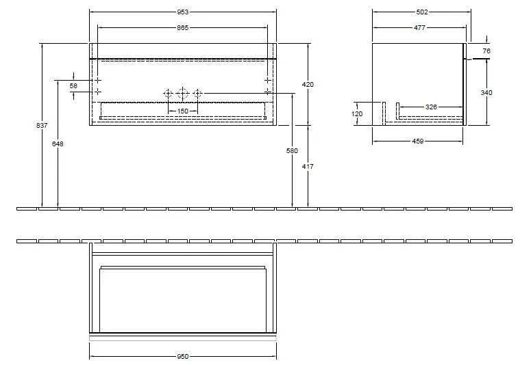 Тумба для умывальника Venticello Villeroy and Boch A93501VG