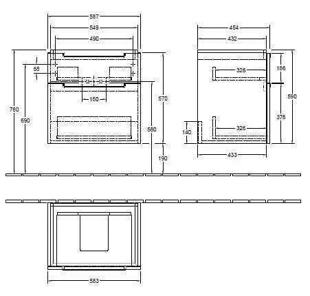 Тумба для умивальника Subway 2.0 Villeroy and Boch A90910FP