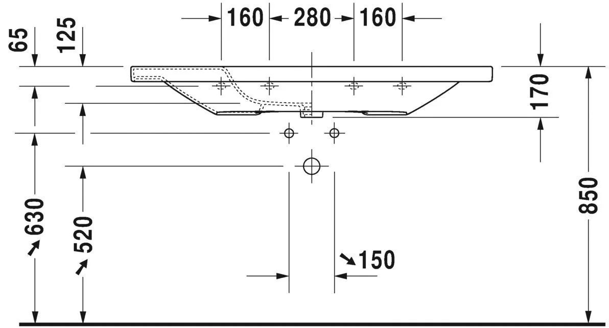 Умывальник Duravit DuraStyle 2320120030